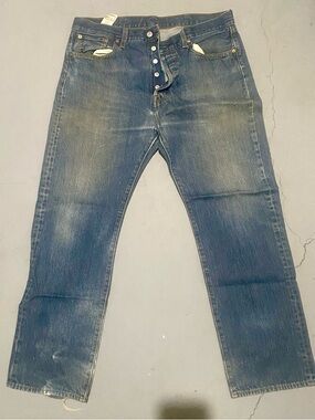 Levi's Men's Faded Blue 501 Straight-Leg Jeans